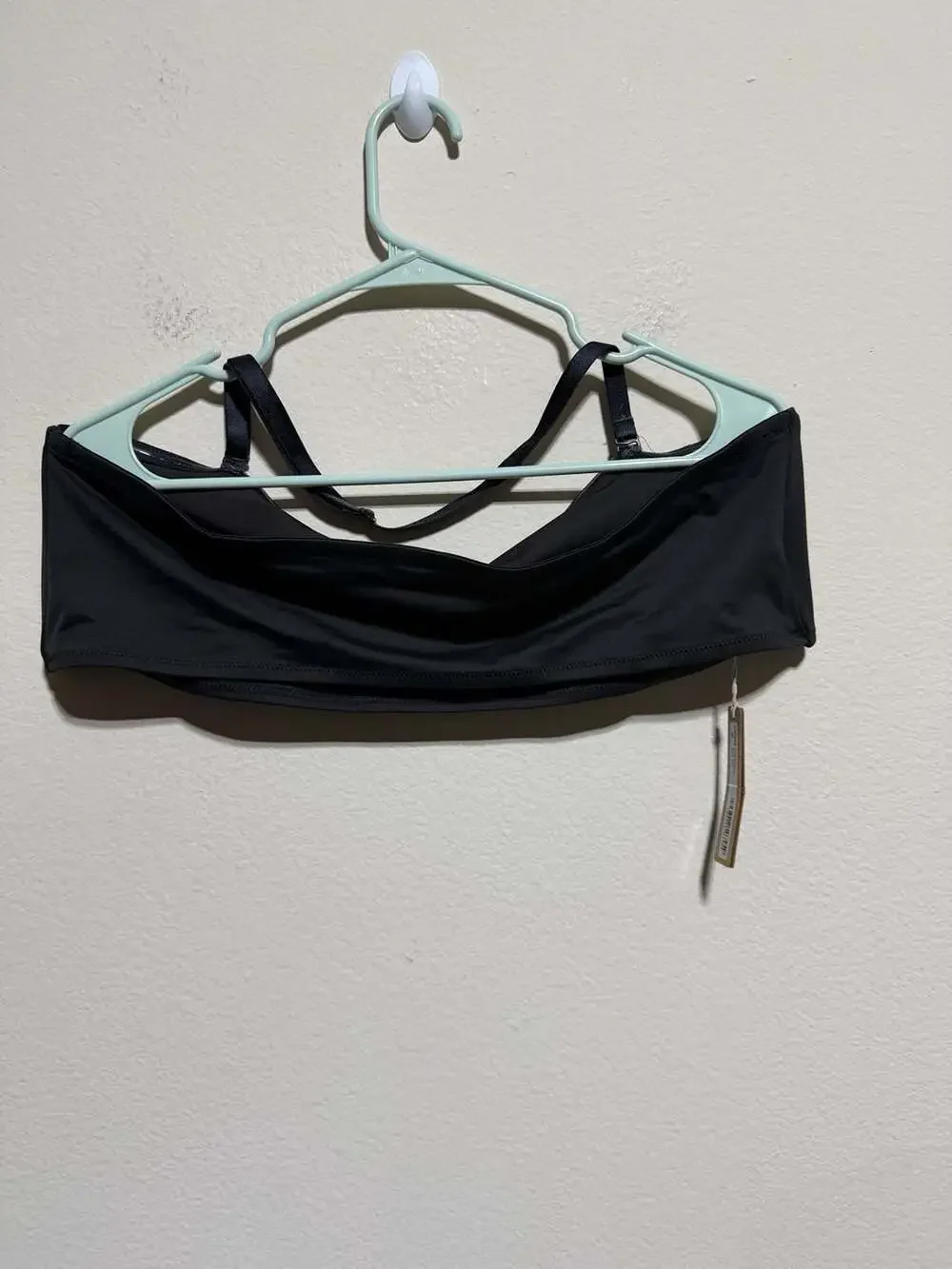 SKIMS Recycled Swim Bandeau Bikini Top in Onyx